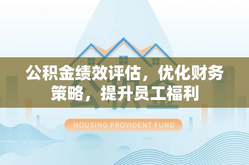 蓬安公积金绩效评估，优化财务策略，提升员工福利